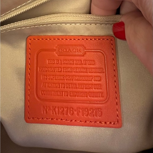 Coach Persimmon Signature Patent Leather Kiss-lock Satchel #F19215 NWT - Picture 4 of 11